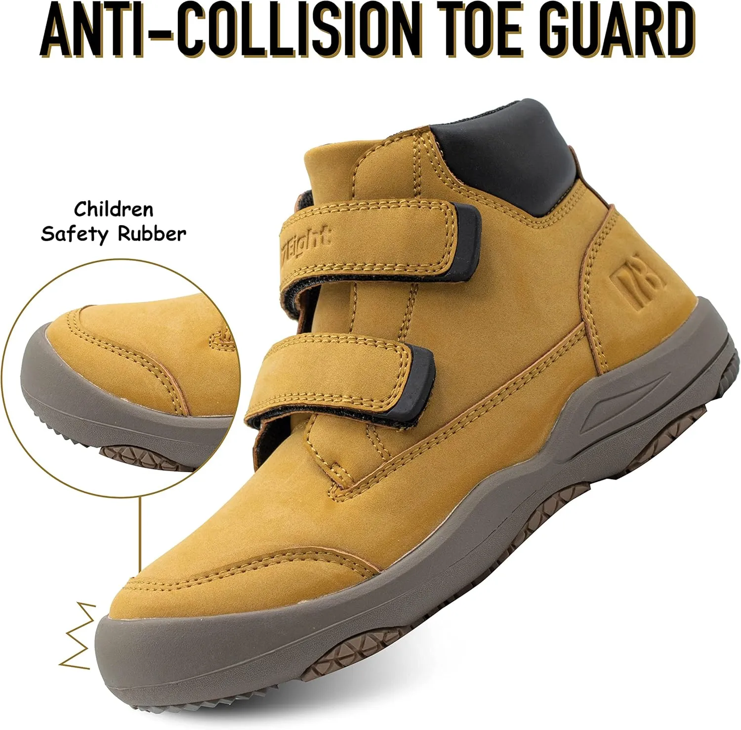 i78 78 Kids Boys Hiking Shoes Chelsea Mid Ankle Boots For Outdoor Trekking Walking Synthetic Non-Slip Lightweight