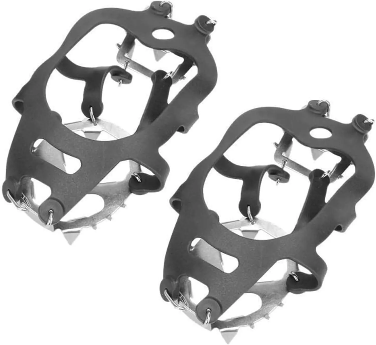 Ice Snow Grips Ice Cleats 18 Teeth Fishing Snow Shoe Spiked Grips Cleats Crampons Winter Climbing Camping Anti Slip Hiking Snowshoes Shoe Cover