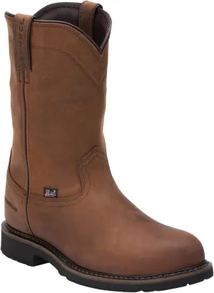 Justin Men's Wyoming Waterproof Western Work Boot Steel Toe Brown 12 D(M) US