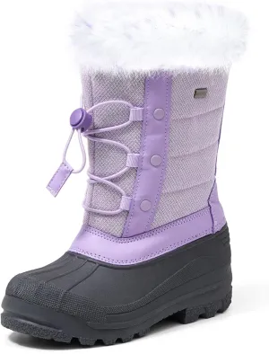 K KomForme Boys & Girls Snow Boots Insulated Fur Lined Warm Anti-Slip Waterproof Winter Boot (Toddler/Little Kid/Big Kid)