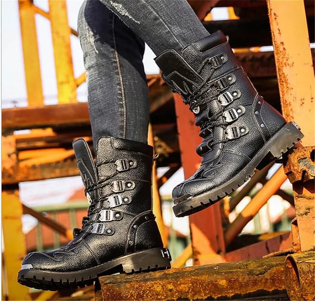 KEHAIOO Men Climbing Trekking Hunting Walking Boots, Tactical Military Soldier Boots, Outdoor Camo Mountain Hiking Shoes
