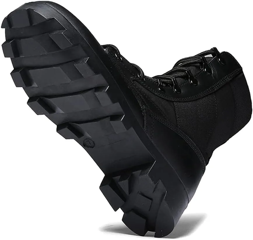 KEHAIOO Men Ultralight Army Boots, Hight Cut Military Shoes, Leather Tactical Ankle Jungle Boots, Outdoor Plus Size Army Boots