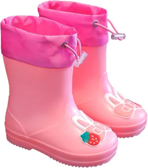 Kids Rain Boots for Boys Girls Waterproof Cute Rabbit Rain Shoes Toddler Rain Boots Non Slip Rubber Boots