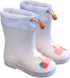 Kids Rain Boots for Boys Girls Waterproof Cute Rabbit Rain Shoes Toddler Rain Boots Non Slip Rubber Boots