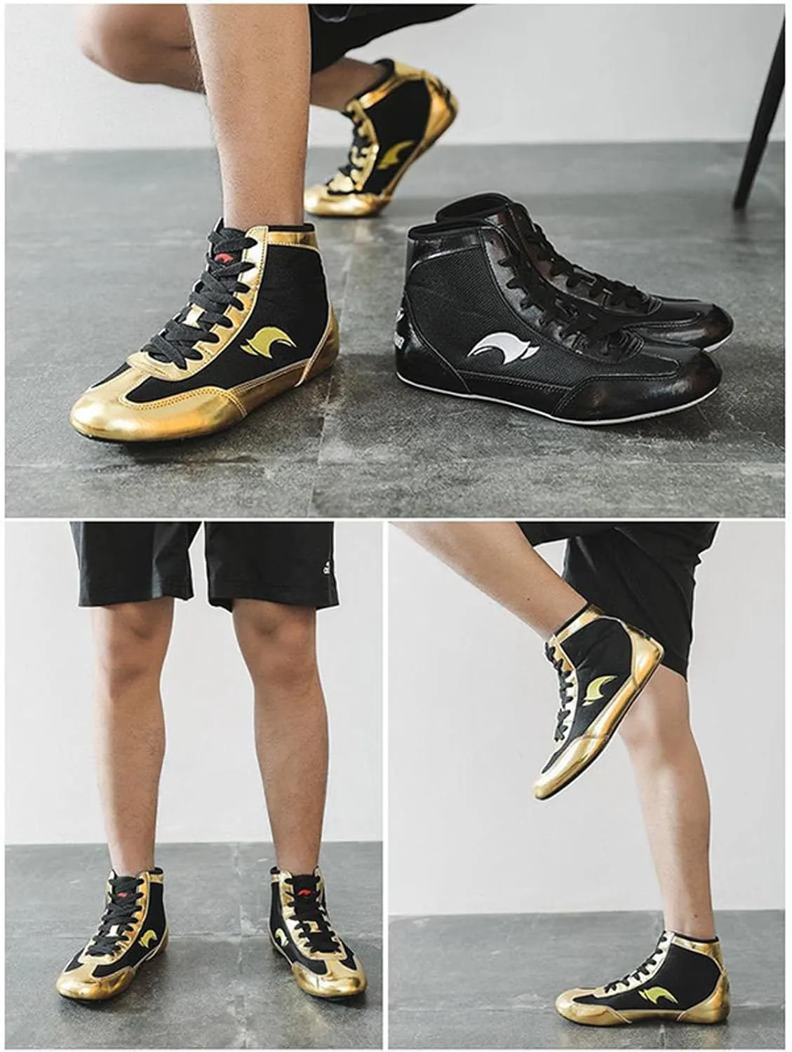 Kids School Wrestling Shoes Boys Girls Boxing Shoes Fitness Sneakers High Top Wrestling Training Shoes Boots Anti