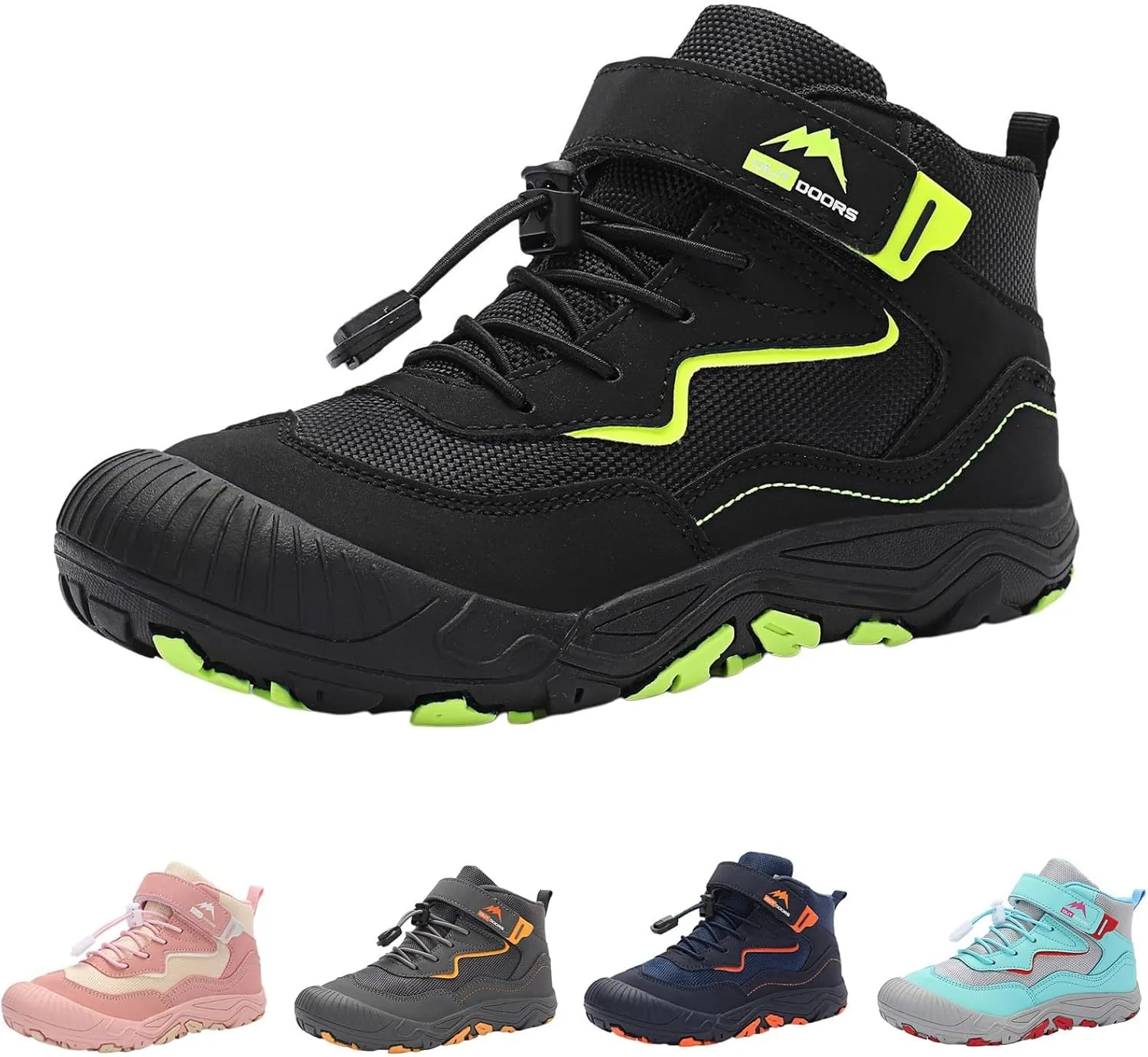 Kids Sports Shoes Boys Girls Adjustable Shoelaces Hiking Shoes Trainers Shoe Toddler Outdoor Anti-Slip Walking Shoes
