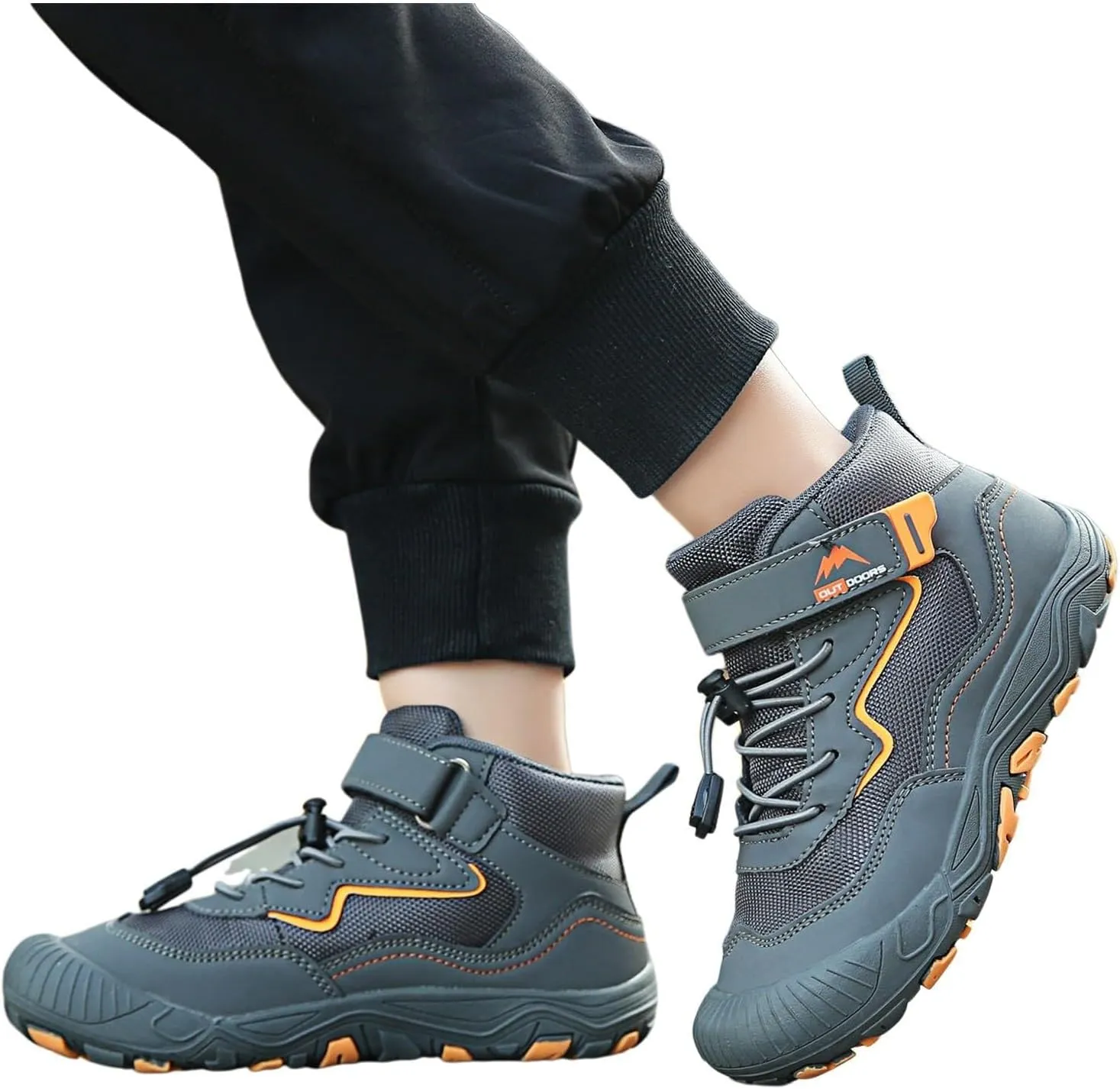 Kids Sports Shoes Boys Girls Adjustable Shoelaces Hiking Shoes Trainers Shoe Toddler Outdoor Anti-Slip Walking Shoes