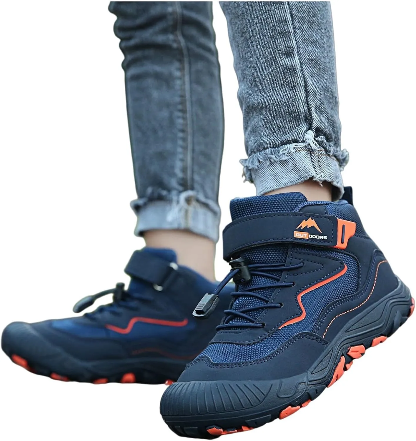 Kids Sports Shoes Boys Girls Adjustable Shoelaces Hiking Shoes Trainers Shoe Toddler Outdoor Anti-Slip Walking Shoes