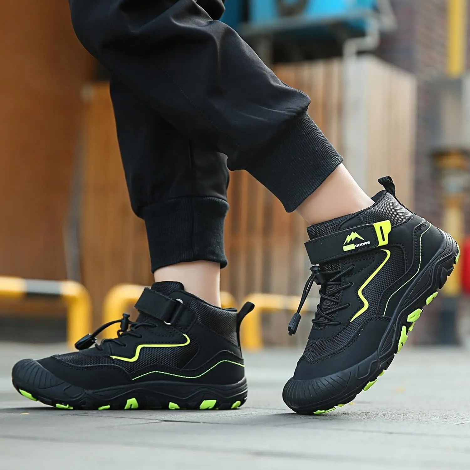 Kids Sports Shoes Boys Girls Adjustable Shoelaces Hiking Shoes Trainers Shoe Toddler Outdoor Anti-Slip Walking Shoes