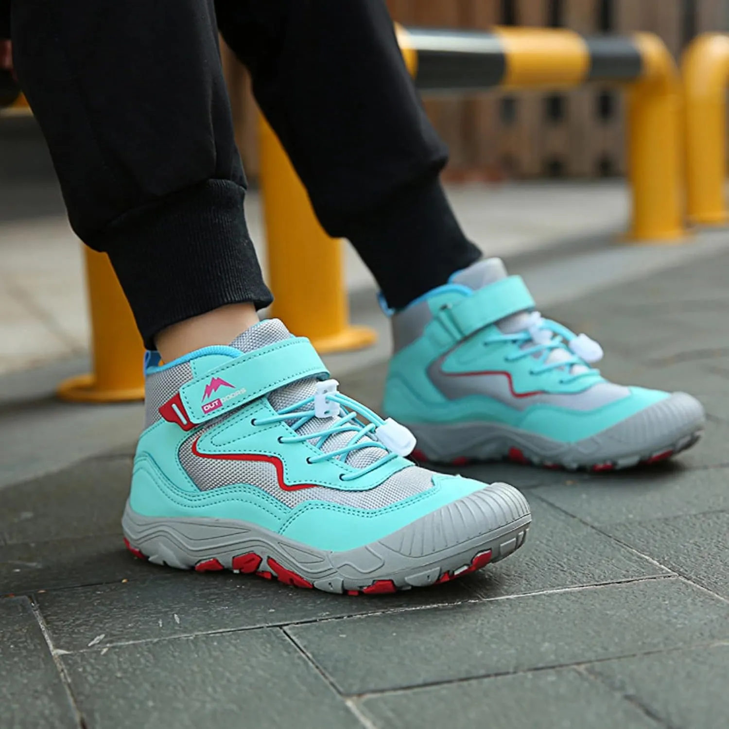 Kids Sports Shoes Boys Girls Adjustable Shoelaces Hiking Shoes Trainers Shoe Toddler Outdoor Anti-Slip Walking Shoes