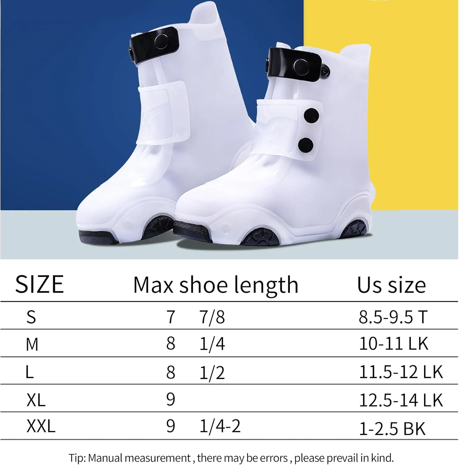 Kids Waterproof Rain Shoe Covers Reusable Foldable Toddler Rain Shoes Washable Silicone Non-Slip Rain Shoe Protectors Durable Children Waterproof Boots for Boys Girls