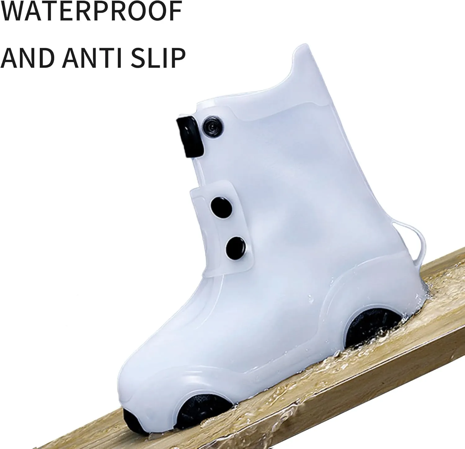Kids Waterproof Rain Shoe Covers Reusable Foldable Toddler Rain Shoes Washable Silicone Non-Slip Rain Shoe Protectors Durable Children Waterproof Boots for Boys Girls