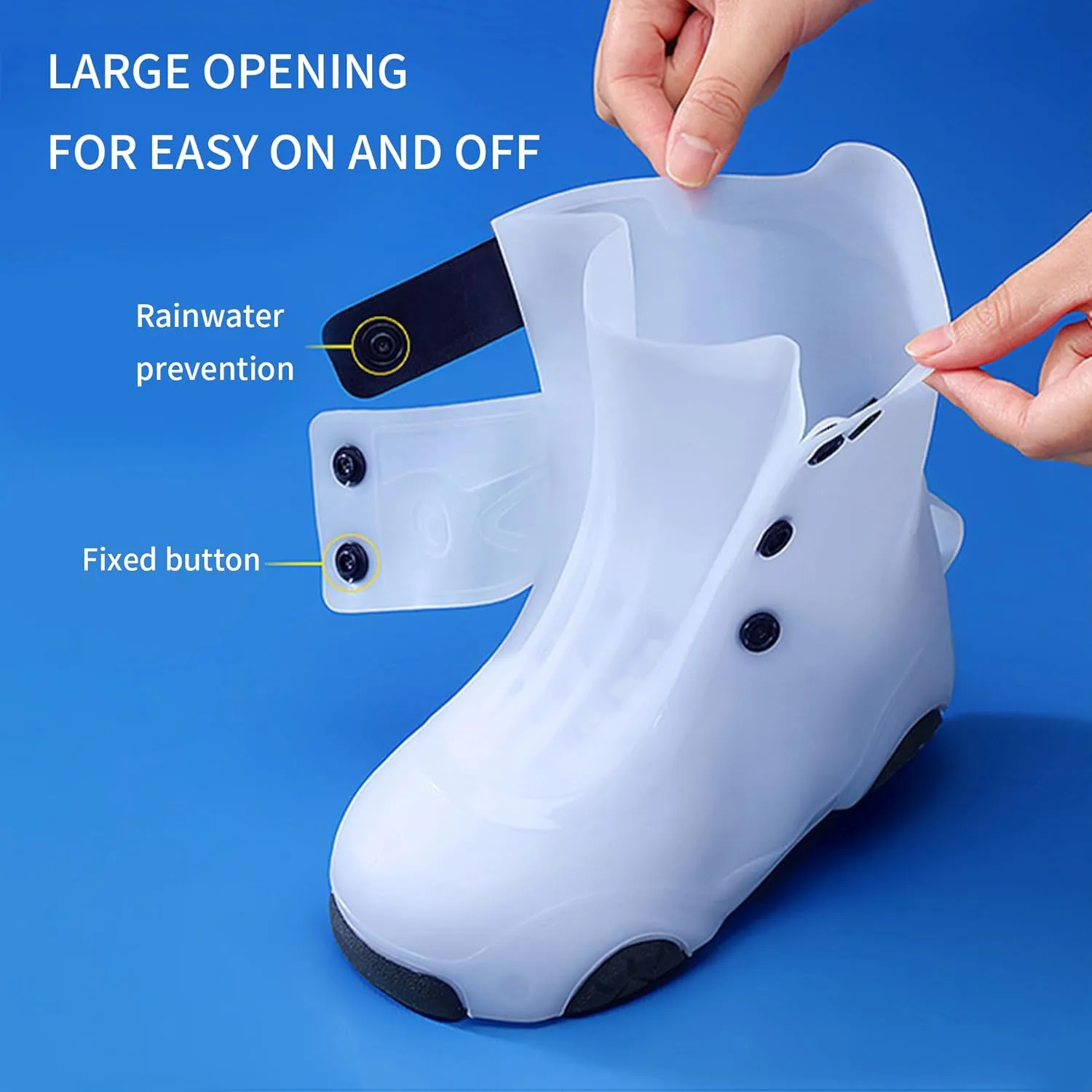 Kids Waterproof Rain Shoe Covers Reusable Foldable Toddler Rain Shoes Washable Silicone Non-Slip Rain Shoe Protectors Durable Children Waterproof Boots for Boys Girls