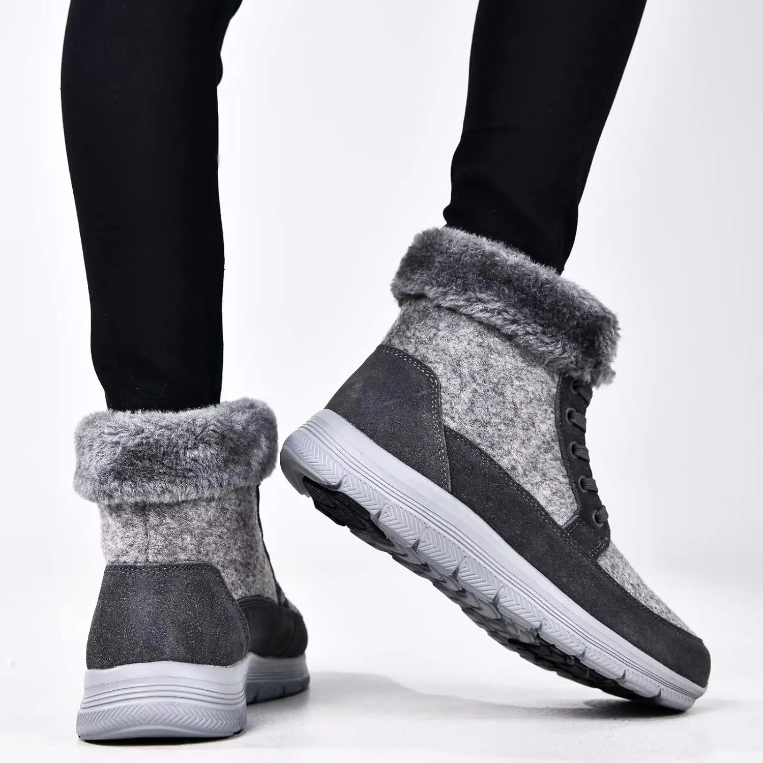 konhill Women's Winter Snow Ankle Boots-Booties Anti-Slip Resistant Outdoor Shoes