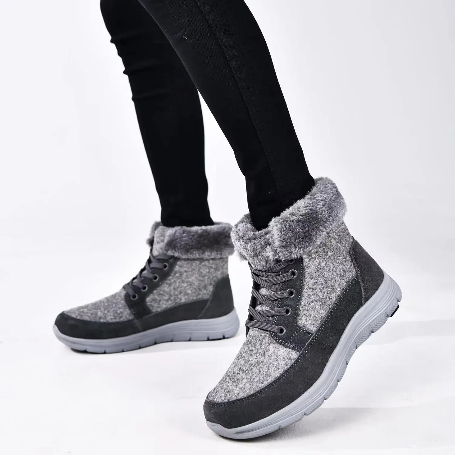 konhill Women's Winter Snow Ankle Boots-Booties Anti-Slip Resistant Outdoor Shoes