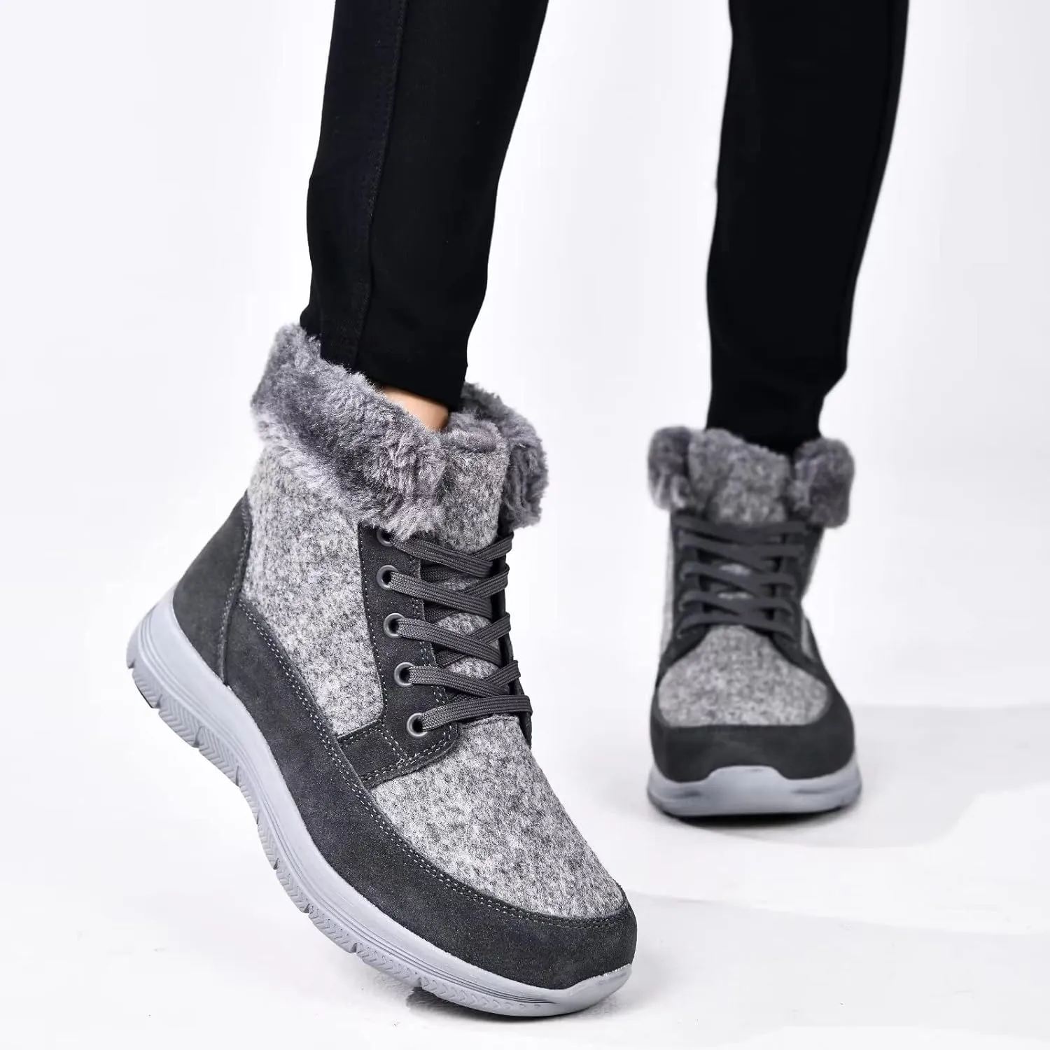 konhill Women's Winter Snow Ankle Boots-Booties Anti-Slip Resistant Outdoor Shoes