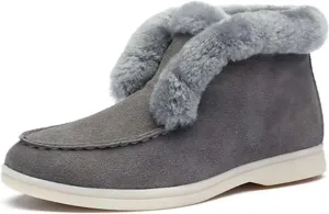 Ladmiple Boots For Women 2024 Ankle Booties Snow Boots Winter Shoes with Fur Lined Warm Slip On Comfortable Loafers Shoes