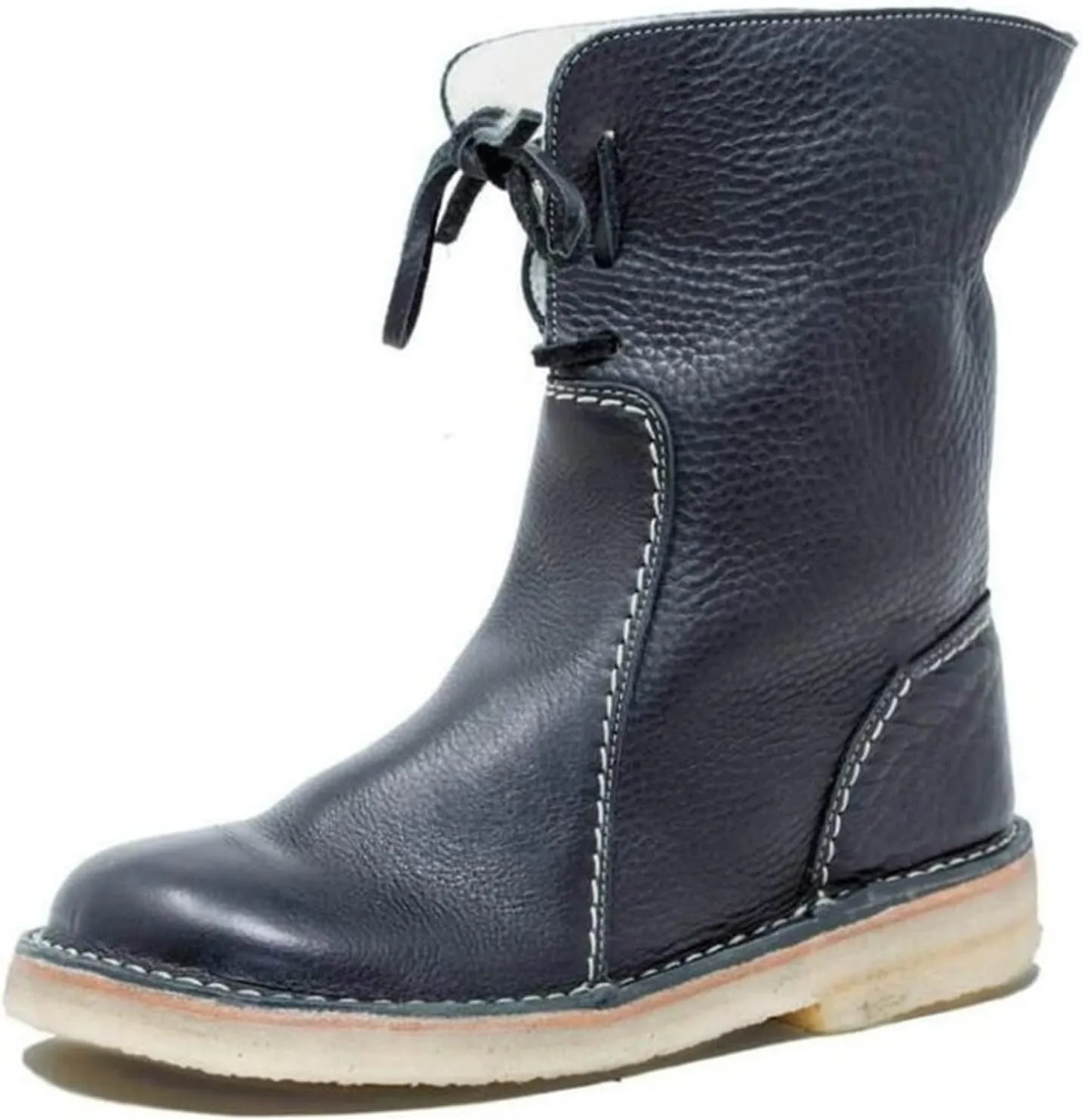 Ladmiple Snow Boots For Women Cute High Top Winter Ankle Booties Slip on Warm Comfortable Fur Lined Mid Calf Walking Shoes
