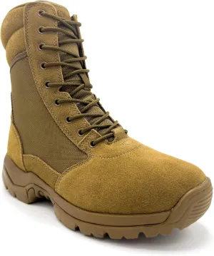 LAPG Men's Core 8" Side-Zip Duty Boots, Lightweight Tactical Combat Boots for Men, Work Hiking Outdoor Shoes, Coyote
