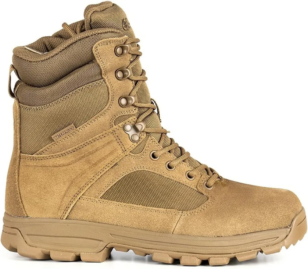 LAPG Mens Sector 8 Waterproof Side-Zip Duty Boots, Breathable & Comfortable Tactical Hiking Combat Boots for Men, Coyote
