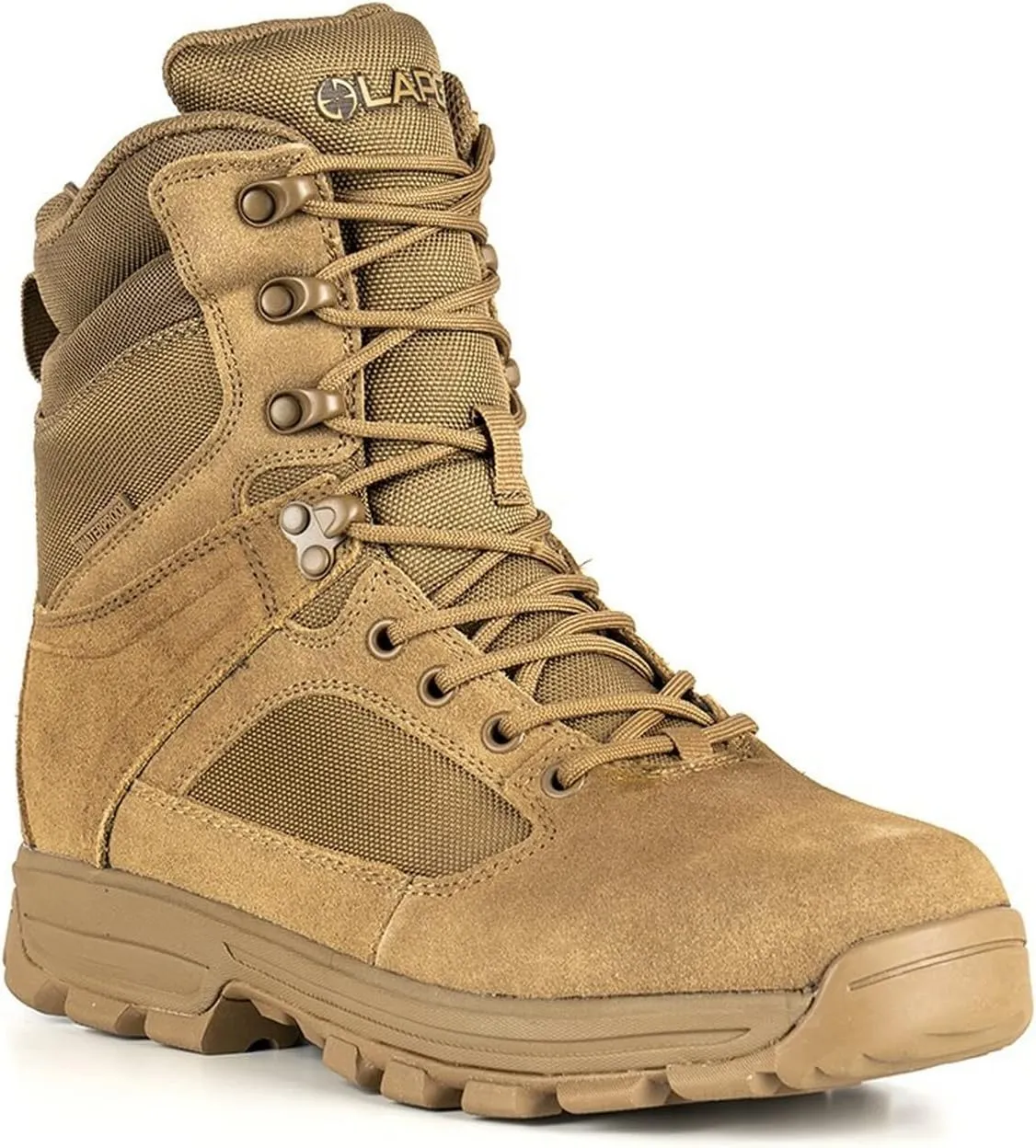 LAPG Mens Sector 8 Waterproof Side-Zip Duty Boots, Breathable & Comfortable Tactical Hiking Combat Boots for Men, Coyote