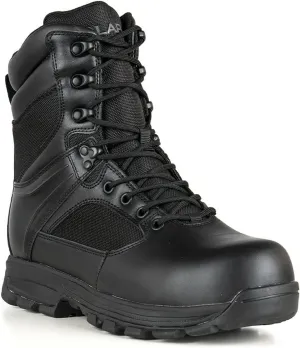 LAPG Mens Sector 8 Waterproof Side-Zip Duty Boots, Breathable & Comfortable Tactical Hiking Combat Shoes for Men, Black