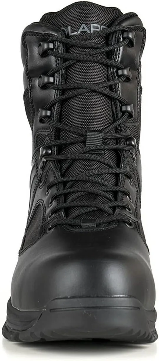 LAPG Mens Sector 8 Waterproof Side-Zip Duty Boots, Breathable & Comfortable Tactical Hiking Combat Shoes for Men, Black