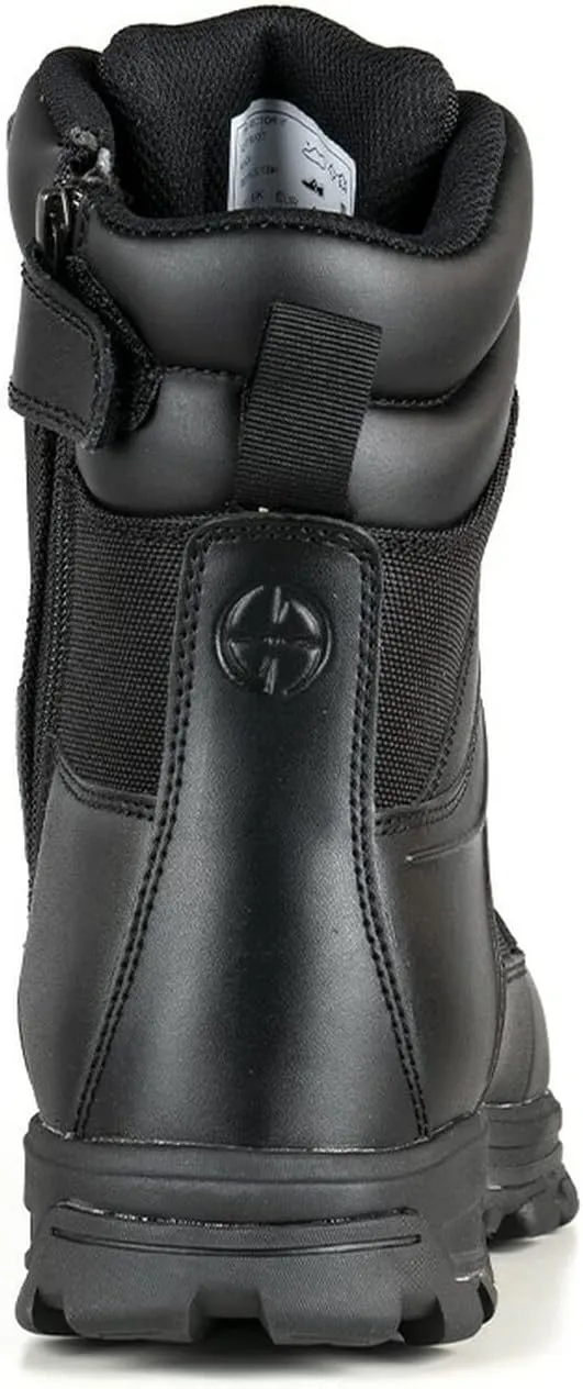 LAPG Mens Sector 8 Waterproof Side-Zip Duty Boots, Breathable & Comfortable Tactical Hiking Combat Shoes for Men, Black
