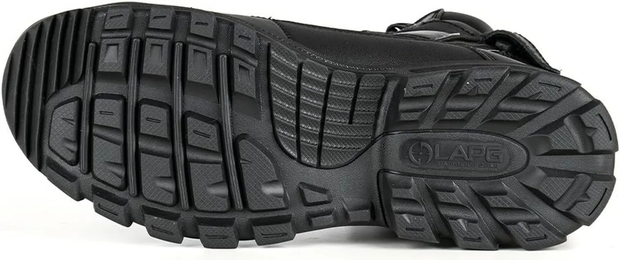 LAPG Mens Sector 8 Waterproof Side-Zip Duty Boots, Breathable & Comfortable Tactical Hiking Combat Shoes for Men, Black