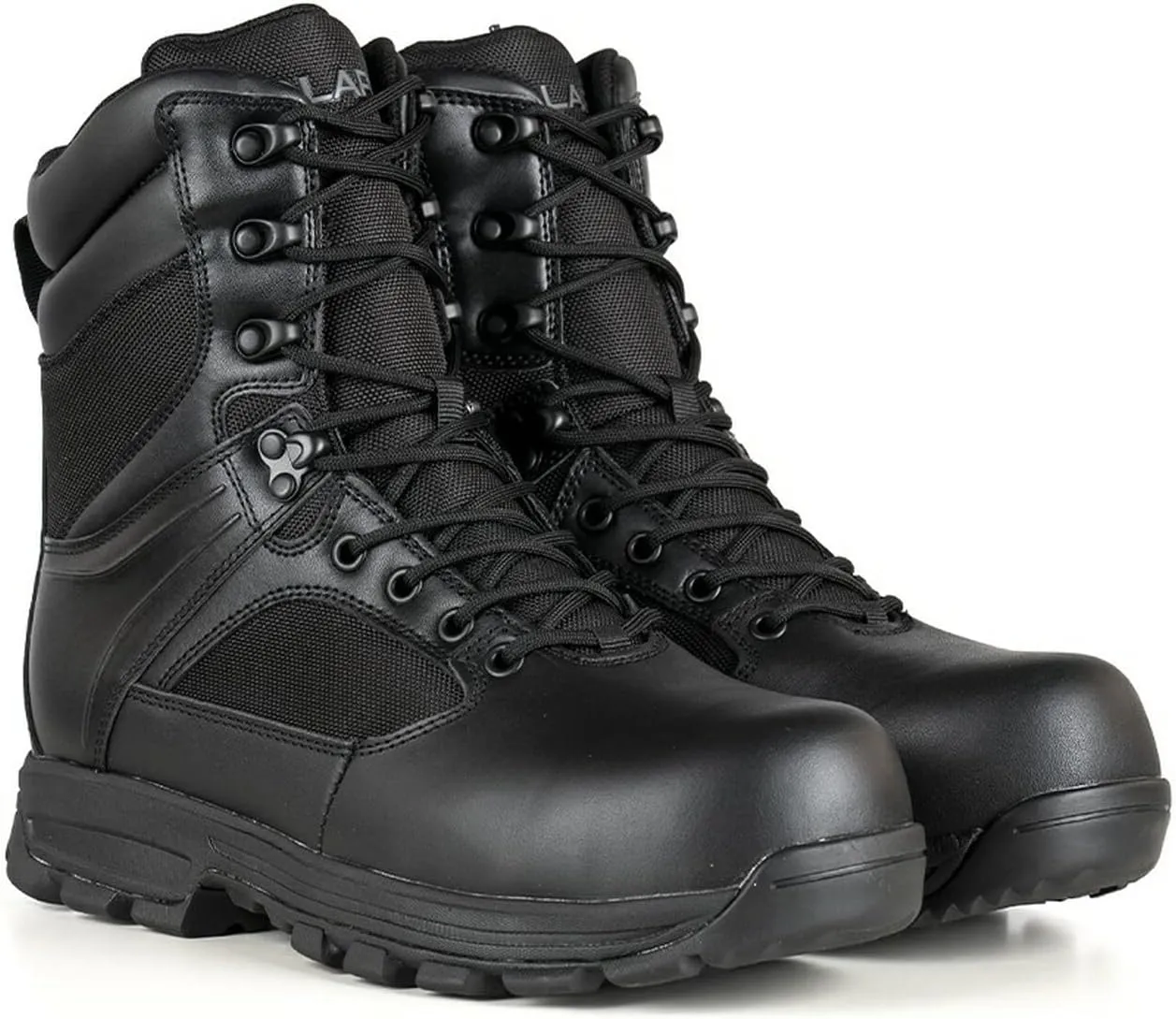 LAPG Mens Sector 8 Waterproof Side-Zip Duty Boots, Breathable & Comfortable Tactical Hiking Combat Shoes for Men, Black