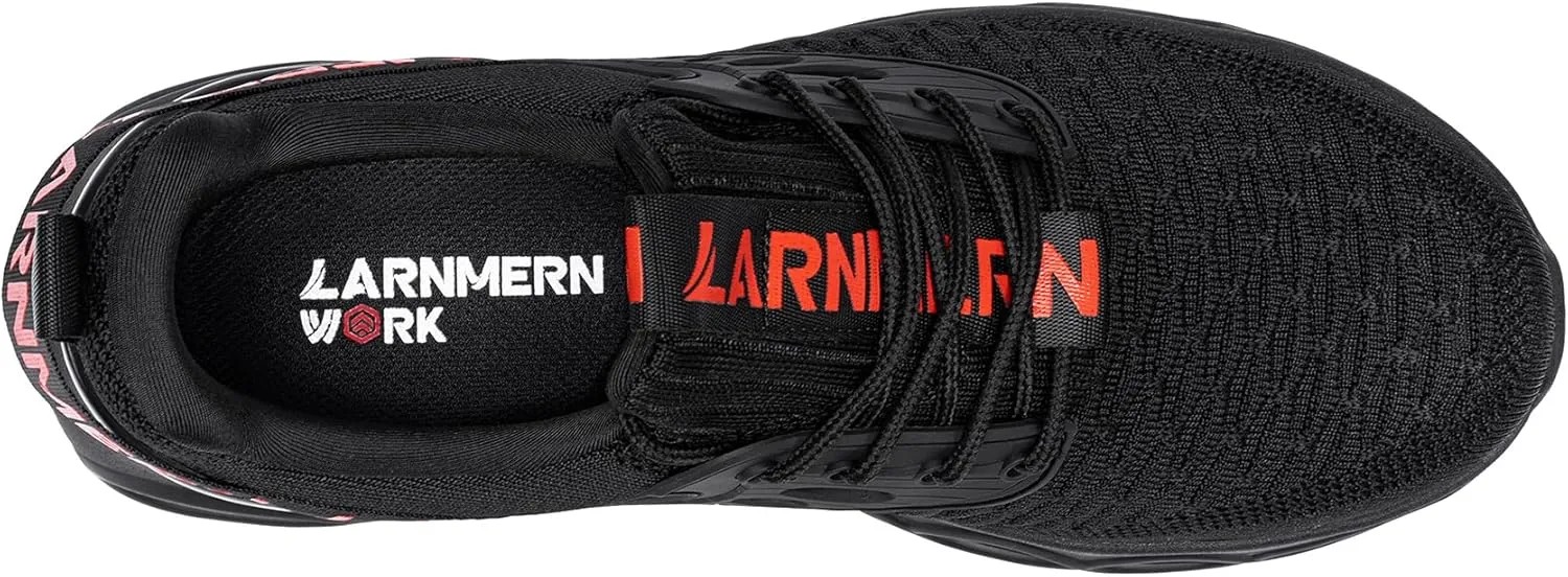 LARNMERN Steel Toe Shoes for Men Women Wide Lightweight Safety Sneakers Comfortable Safety Shoes Colorful Tennis Work Shoes