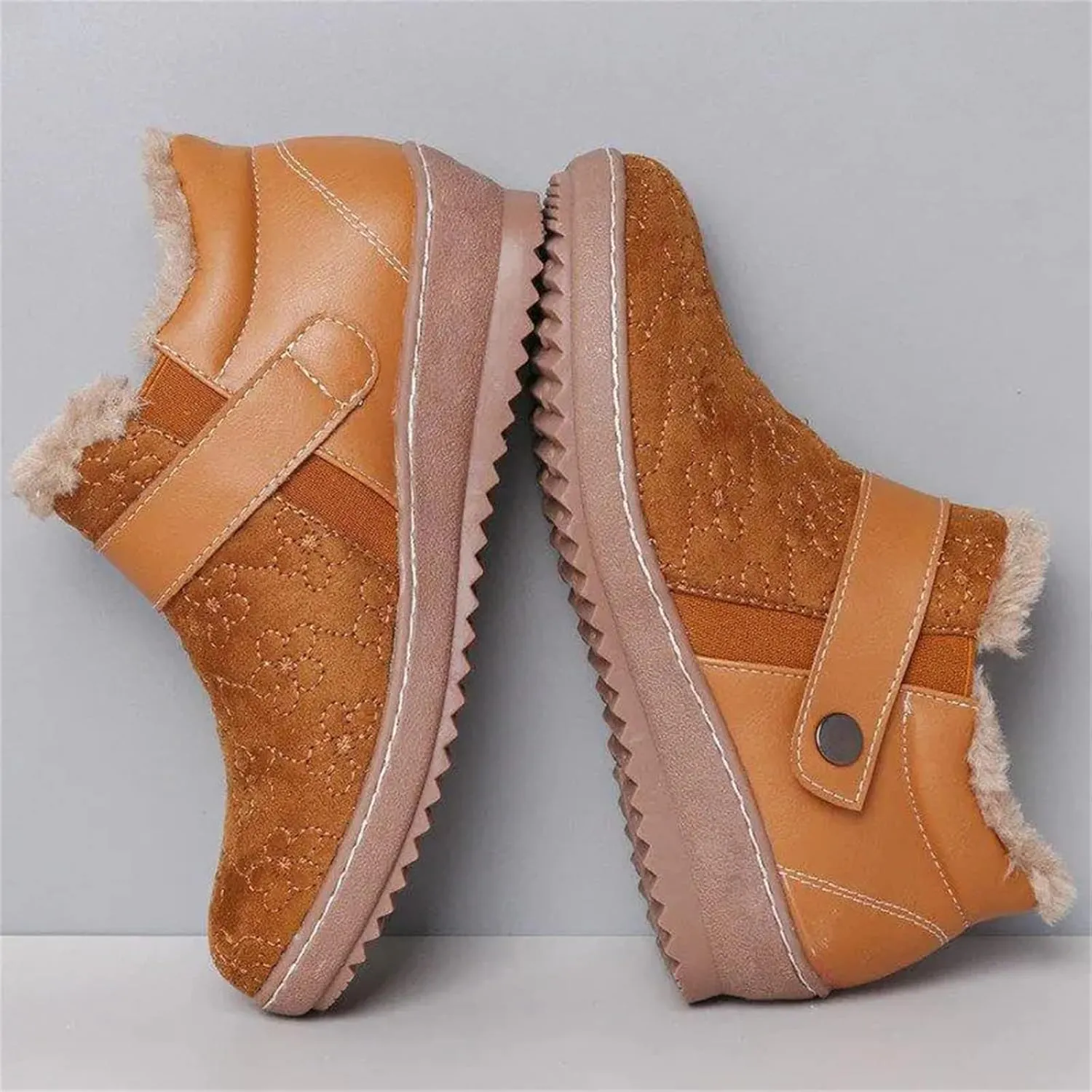 Lausiuoe Snow Boots For Women Cute Fur Lined Winter Boots Warm Fuzzy Ankle Booties Casual Fashion Trendy Slip On Outdoor Shoe