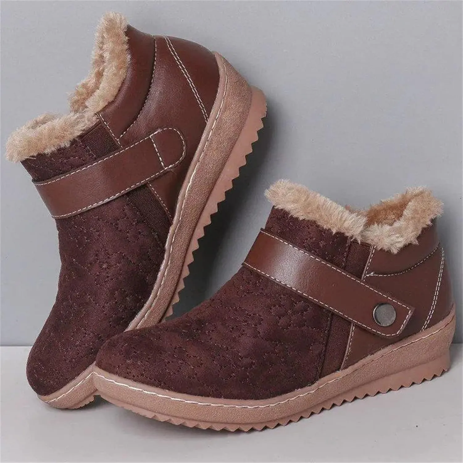 Lausiuoe Snow Boots For Women Cute Fur Lined Winter Boots Warm Fuzzy Ankle Booties Casual Fashion Trendy Slip On Outdoor Shoe