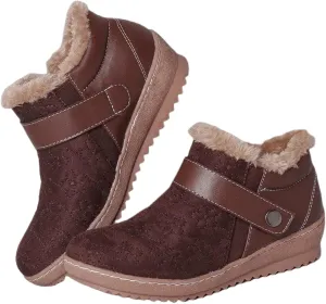Lausiuoe Snow Boots For Women Cute Fur Lined Winter Boots Warm Fuzzy Ankle Booties Casual Fashion Trendy Slip On Outdoor Shoe