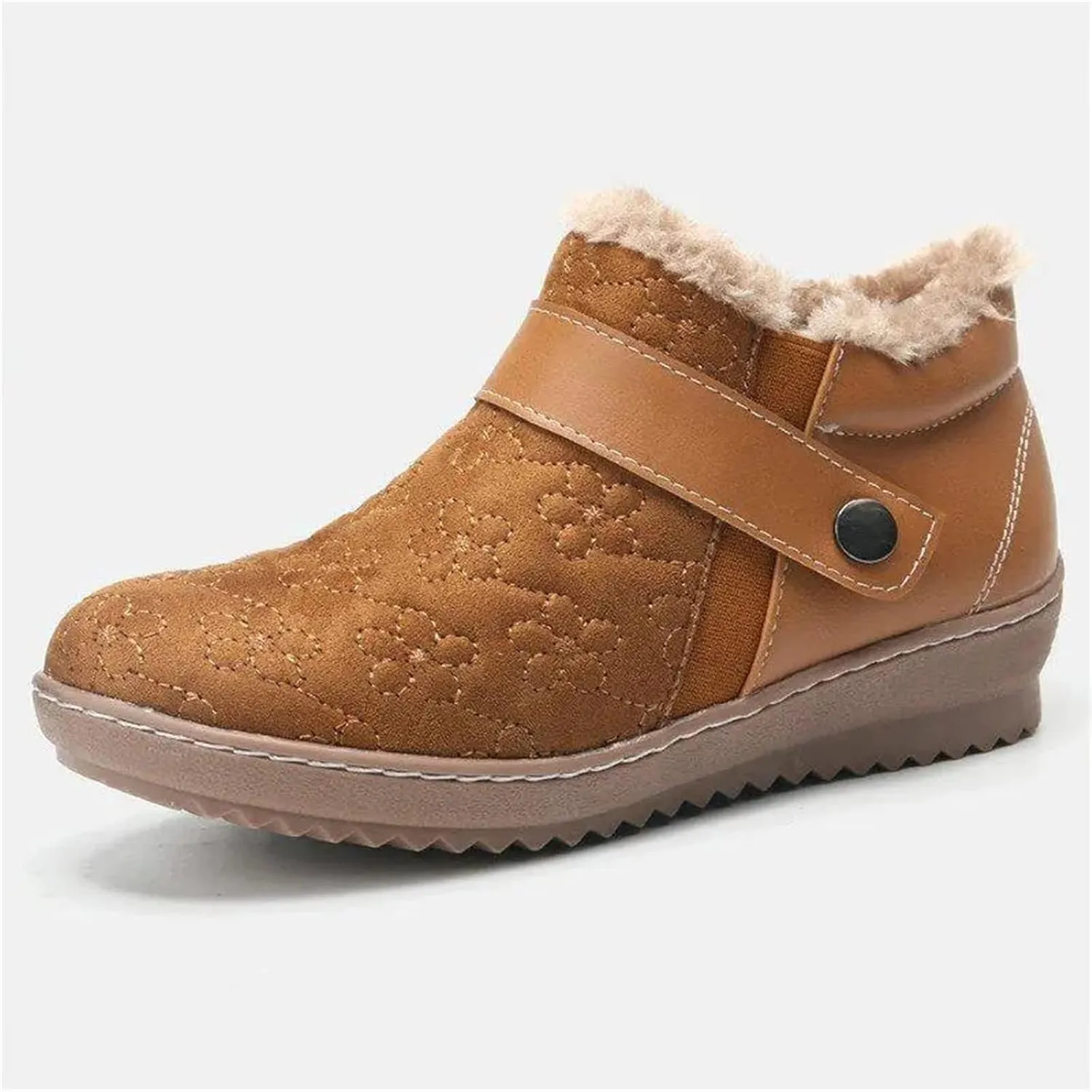 Lausiuoe Snow Boots For Women Cute Fur Lined Winter Boots Warm Fuzzy Ankle Booties Casual Fashion Trendy Slip On Outdoor Shoe