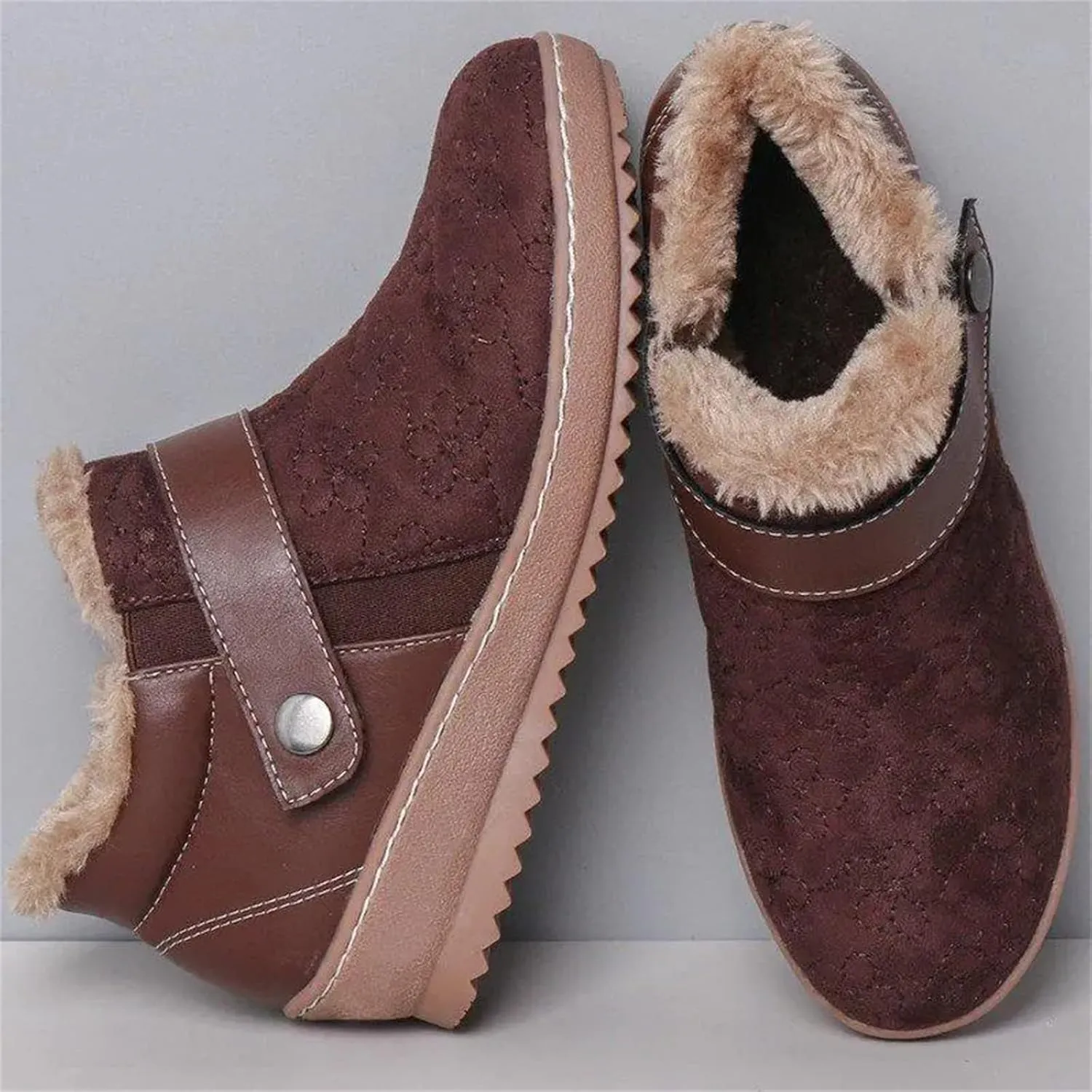 Lausiuoe Snow Boots For Women Cute Fur Lined Winter Boots Warm Fuzzy Ankle Booties Casual Fashion Trendy Slip On Outdoor Shoe