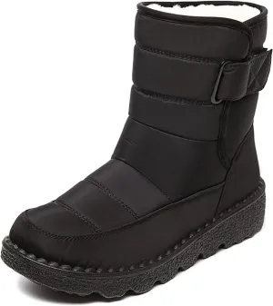 Lausiuoe Snow Boots For Women Waterproof Insulated Wide Width Winter Shoes with Fur Lined Warm Slip On Outdoor Booties