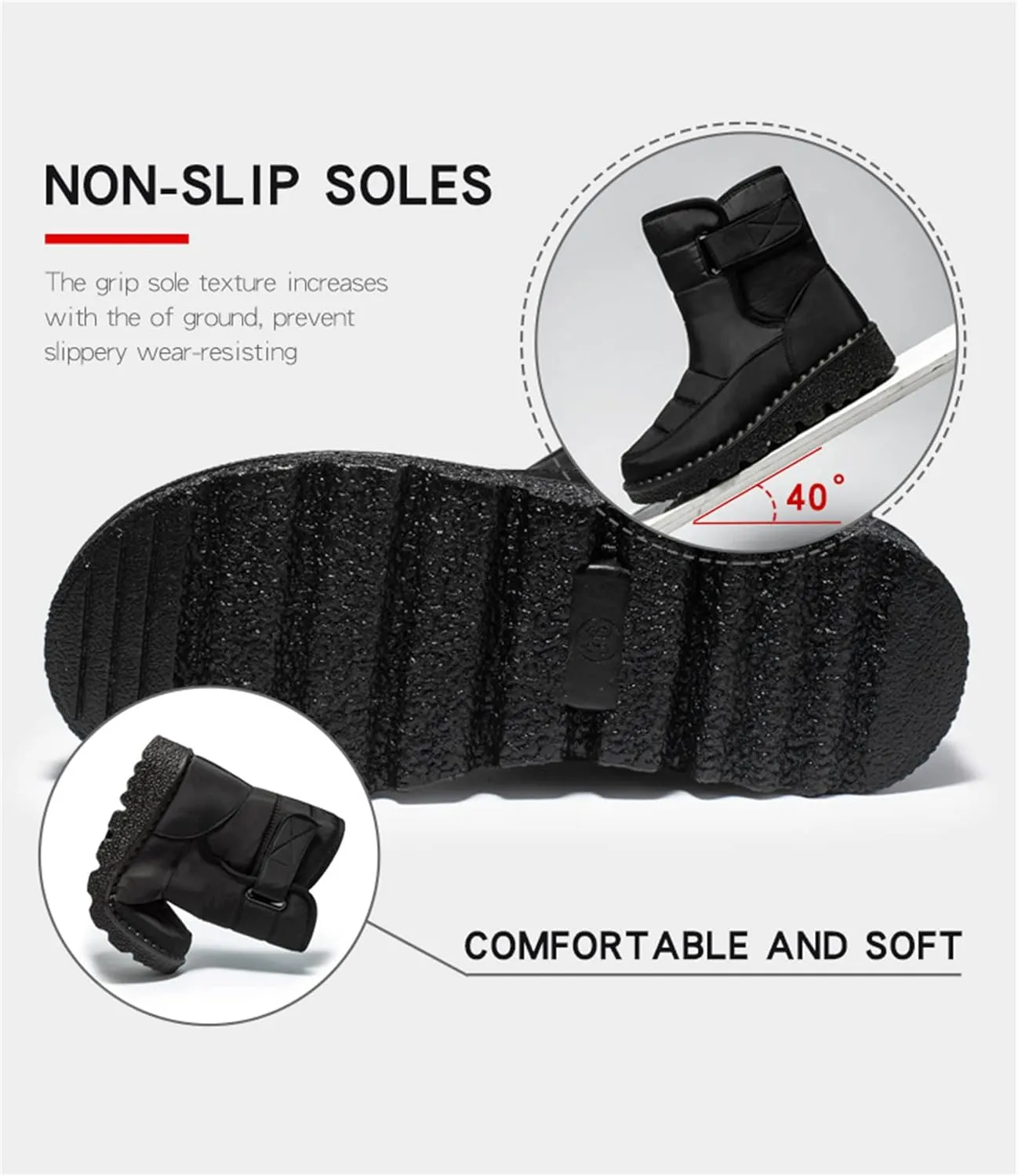 Lausiuoe Snow Boots For Women Waterproof Insulated Wide Width Winter Shoes with Fur Lined Warm Slip On Outdoor Booties