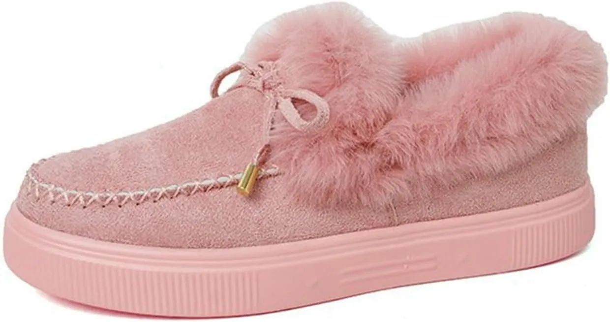 Lausiuoe Winter Boots For Women 2022 Trendy Warm Fur Lined Snow Booties Platform Casual Fashion Outdoor Fuzzy Shoes