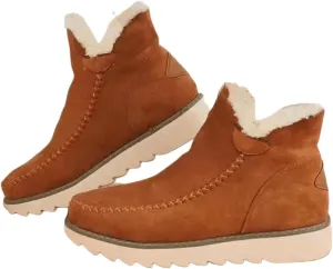 Lausiuoe Winter Dress Boots For Women 2024 Snow Boots Warm Casual Fashion Trendy Slip On Outdoor Fur Lined Fuzzy Loafers Shoe