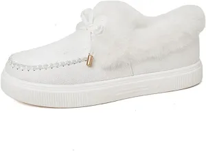 Lausiuoe Winter Fashion Boots For Women 2024 Snow Boots Winter Shoes Fur Lining Warm Ankle Booties Casual Fuzzy Loafers Shoes