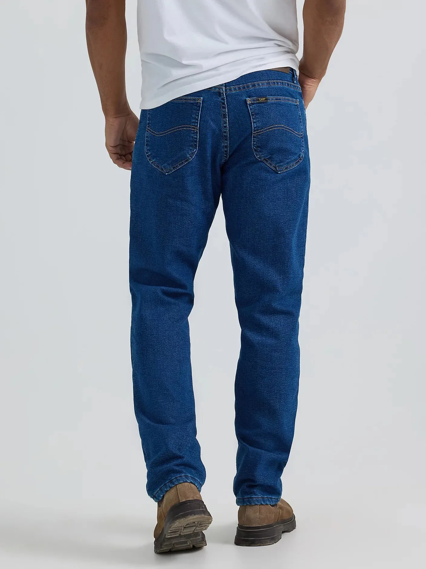 Lee Men's Flannel Straight Leg Relaxed Fit Jeans