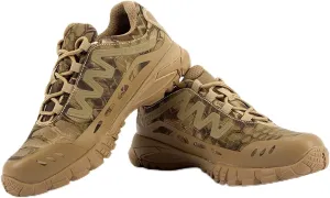 Lightweight Low Top Tactical Boots for Men, Comfort Durable Rubber Sole Military Work and Desert Boots, Lace-up Waterproof Breathable Military Boots