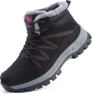 MAIZUN Womens Snow Boots Warm Fur Lined Ankle Boots Lace-Up Anti-slip Cold-Resistant Comfor Winter Boots Outdoor Walking Shoes