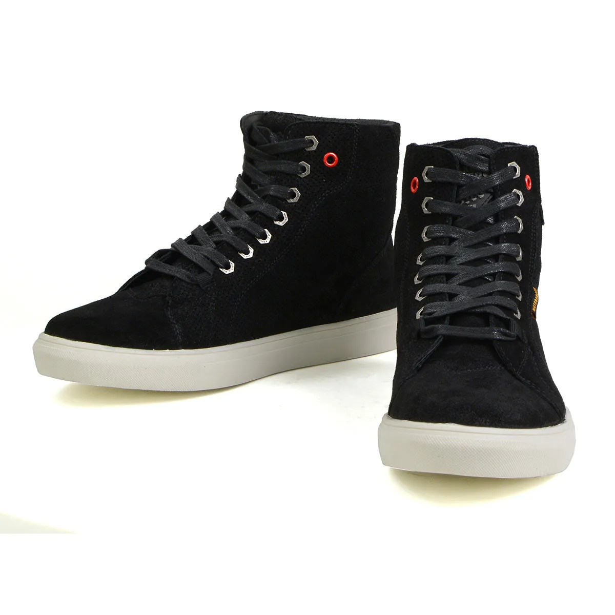 MBM9155 Men's Black Suede Reinforced Street Riding Waterproof Shoes with Ankle Support