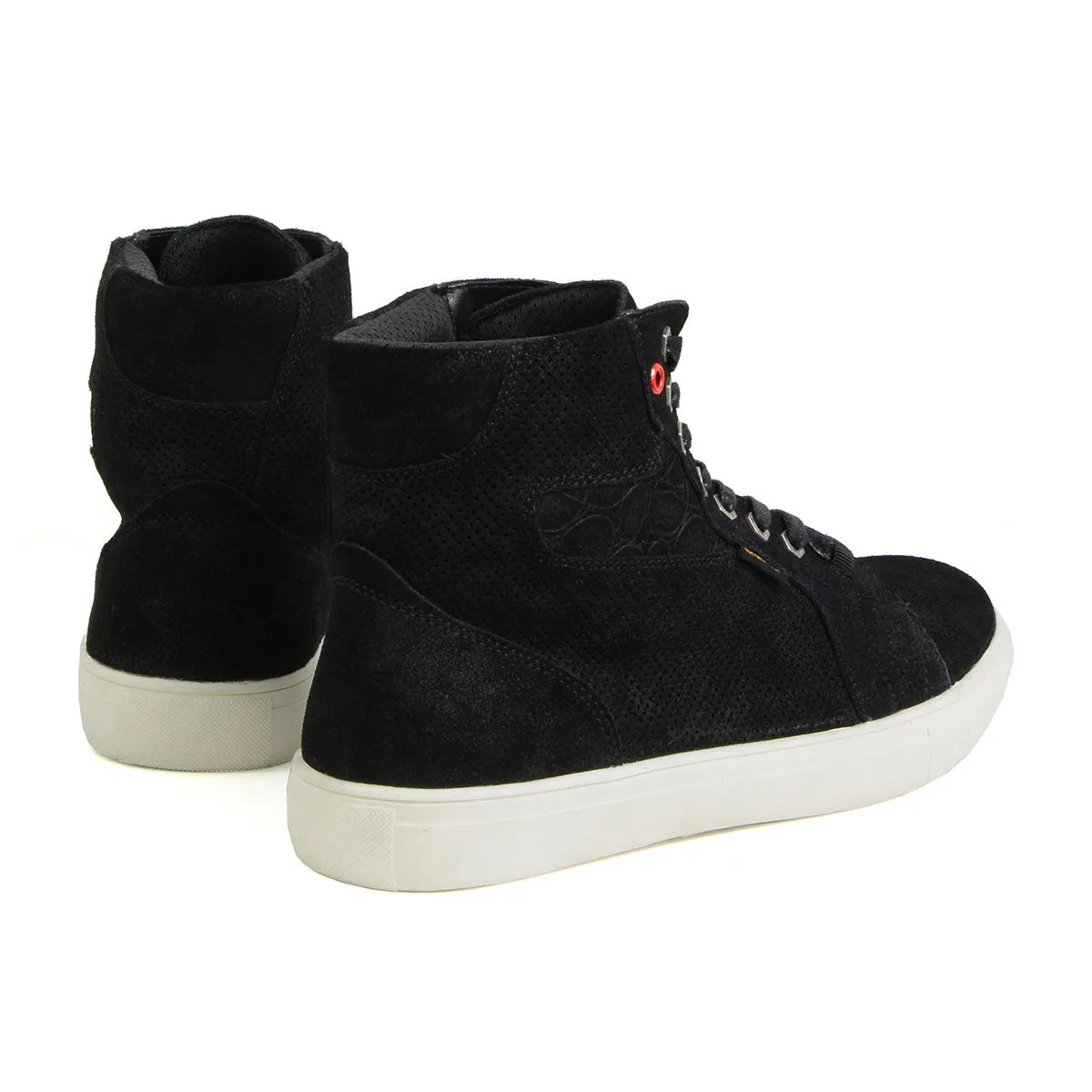 MBM9155 Men's Black Suede Reinforced Street Riding Waterproof Shoes with Ankle Support