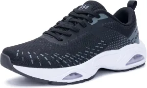 Men Air Running Shoes with Dual Cushions Breathable Lightweight Tennis Walking Sneakers Memory Foam Athletic Sport Shoes