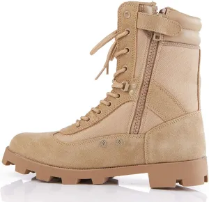 Men Desert Tactical Military Boots, Mens Working Safty Shoes Breathable Army Combat Boots, Men Hiking Shoes,Brown-39