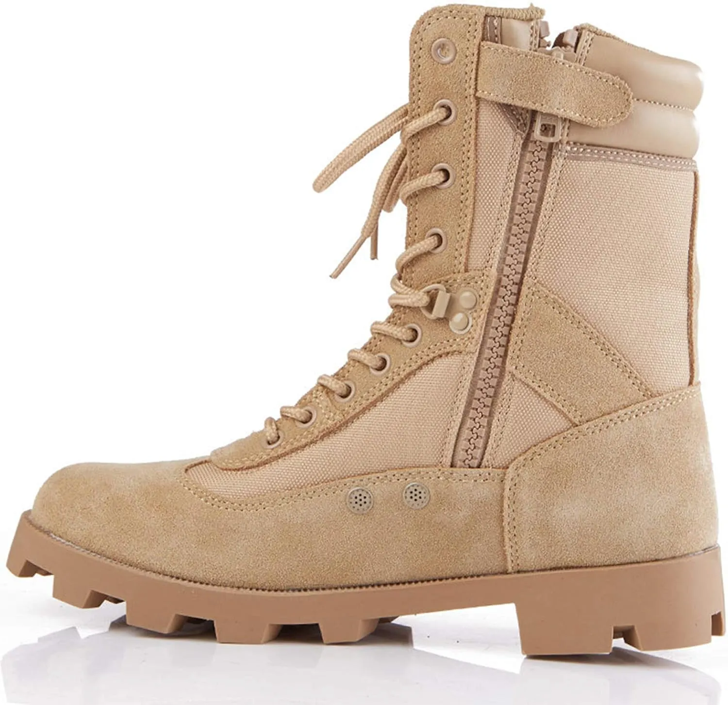 Men Desert Tactical Military Boots, Mens Working Safty Shoes Breathable Army Combat Boots, Men Hiking Shoes,Brown-39