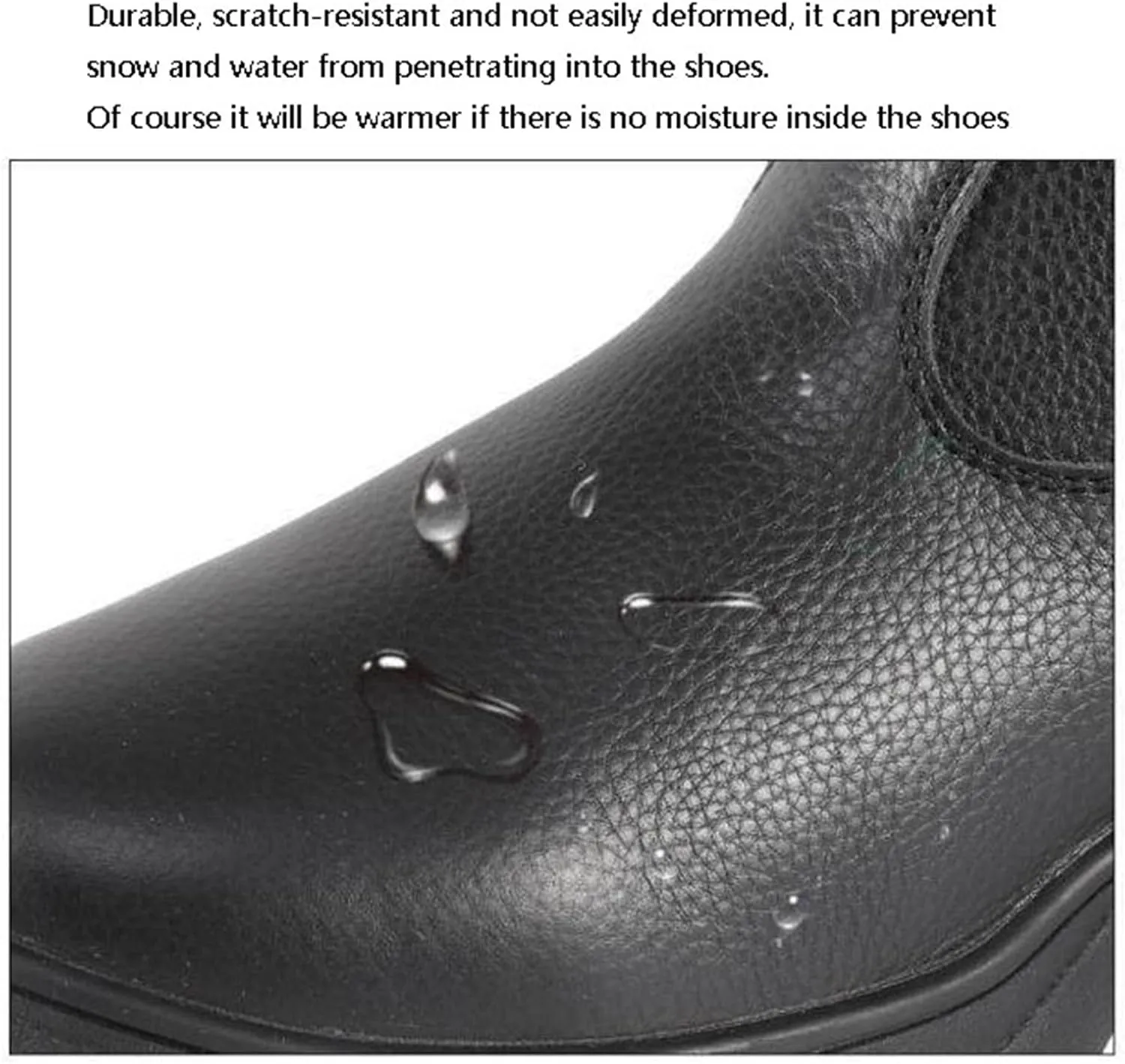 Men Non Slip Snow Boots, Men's Winter Warm Side Zipper Fur Lined Mid Calf Snow Boots, Comfortable Waterproof Hiking Boot, for Cold Weather, Lightweight Outdoor Athletic